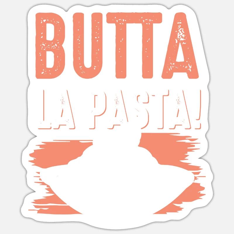 Spaghetti aux pâtes - Sticker taille S (10 x 10 cm) - blanc mat