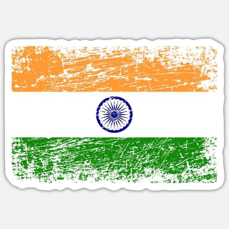 Inde drapeau drapeau indien Sticker taille S (10 x 10 cm)