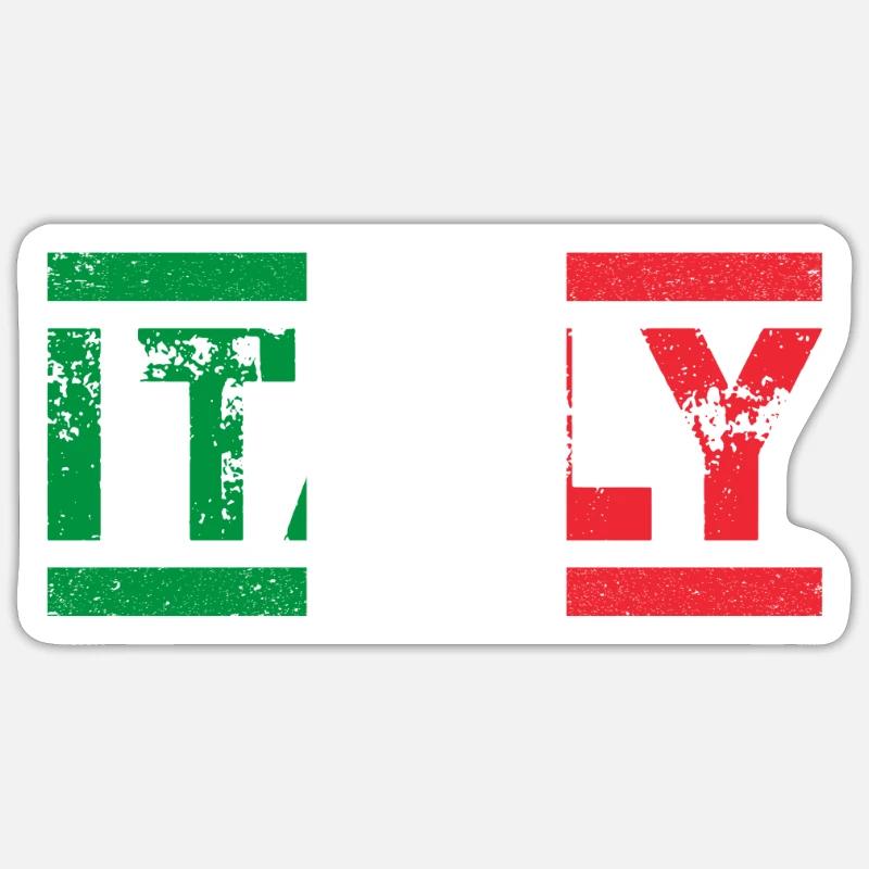 Italie Drapeau - Sticker taille S (10 x 10 cm) - blanc mat