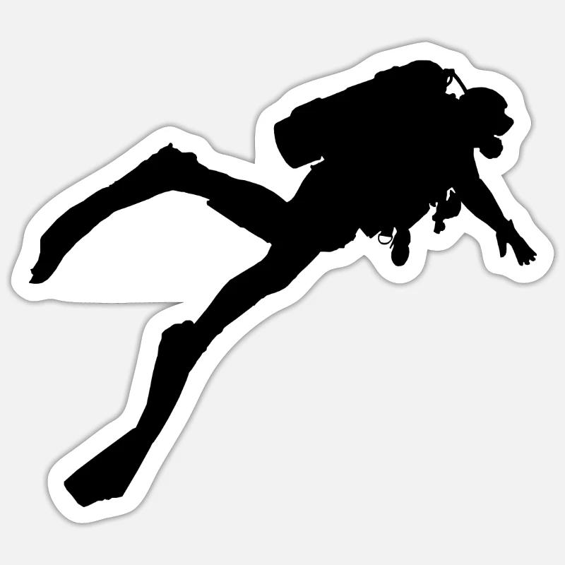 Diver Silhouette Diver Development Vacation Sticker size S (10 x 10 cm)
