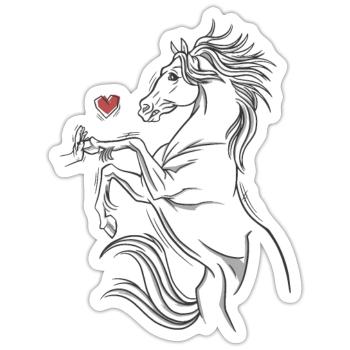 Horse Girl Horses Love Riding Horse Fool - Sticker size S (10 x 10 cm) - white matte - Front