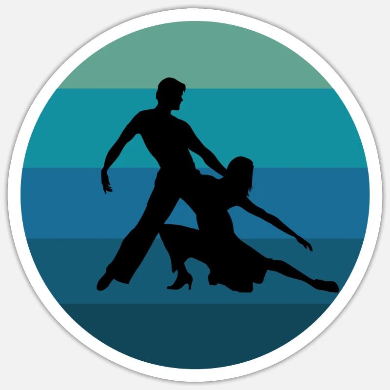 Latin Dancing Dance Couple Salsa - Sticker size S (10 x 10 cm) - white matte