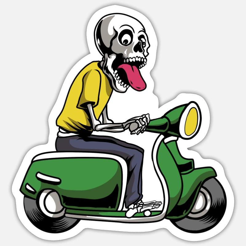 Scooter scooter mobylette scooter - Sticker taille S (10 x 10 cm) - blanc mat