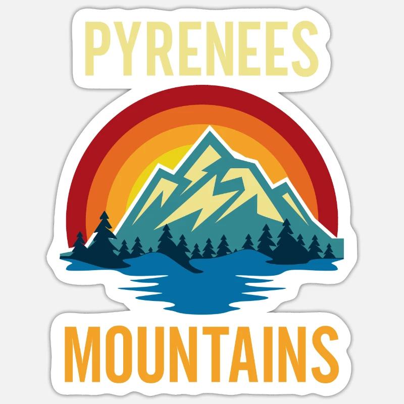 Pyrenees Mountains Sunset Sticker size S (10 x 10 cm)