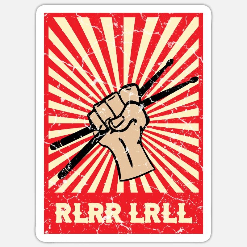Drummer Drum Sticks - Sticker size S (10 x 10 cm) - white matte