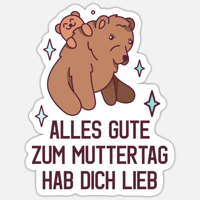 Muttertag - Alles gute zum Muttertag - Mutter - Sticker Größe S (10 x 10 cm) - Mattweiß