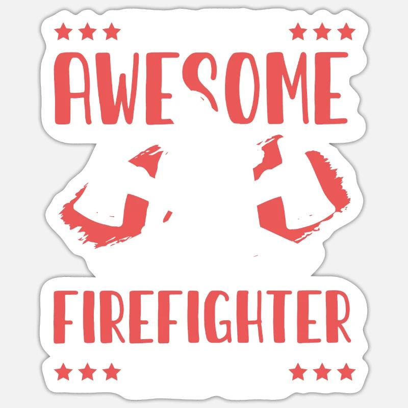 Pompiers - Sticker taille S (10 x 10 cm) - blanc mat