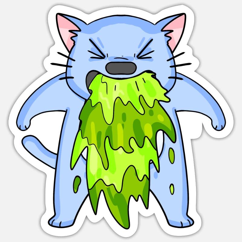 Erbrechen - Sticker Größe S (10 x 10 cm) - Mattweiß