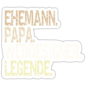 Ehemann Papa Webdesigner Legende Beruf Geschenk - Sticker Größe S (10 x 10 cm) - Mattweiß - Vorne