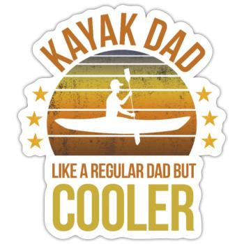 Drôle de kayak Papa Cool Kayaker Fan Cadeau de fête des pères - Sticker taille S (10 x 10 cm) - blanc mat - Devant