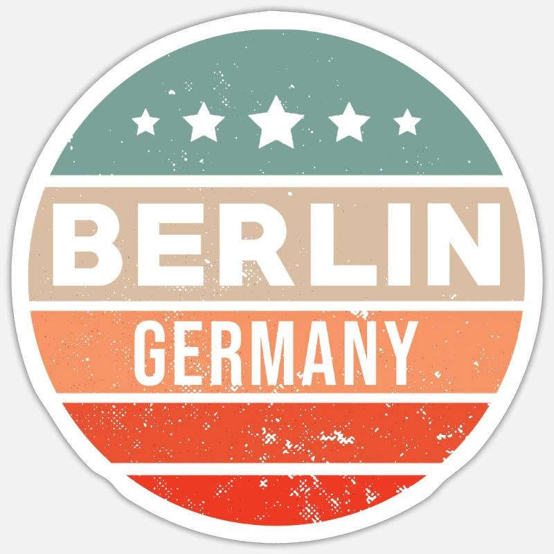 Berlin - Sticker taille S (10 x 10 cm) - blanc mat