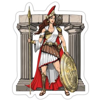 Athena Greek Goddess - Sticker size S (10 x 10 cm) - white matte - Front