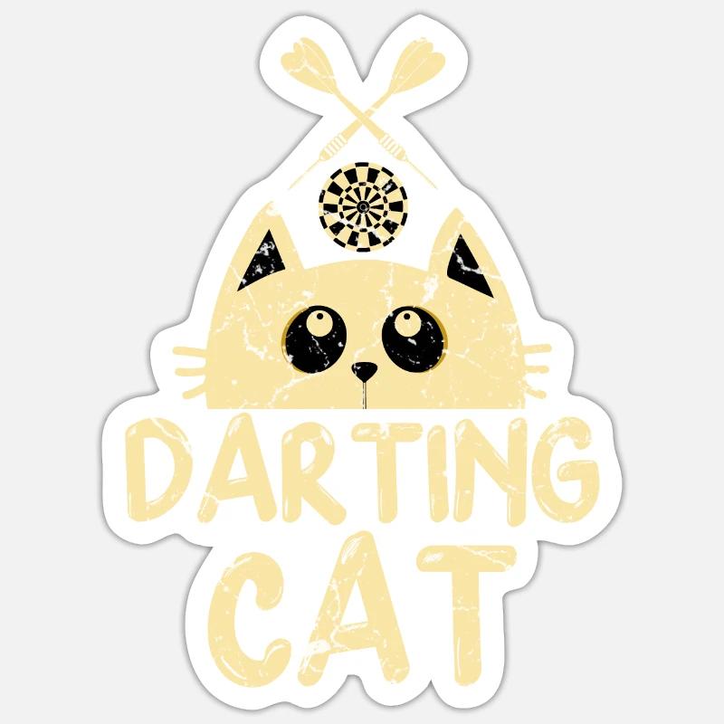 Dart player cat Sticker size S (10 x 10 cm)