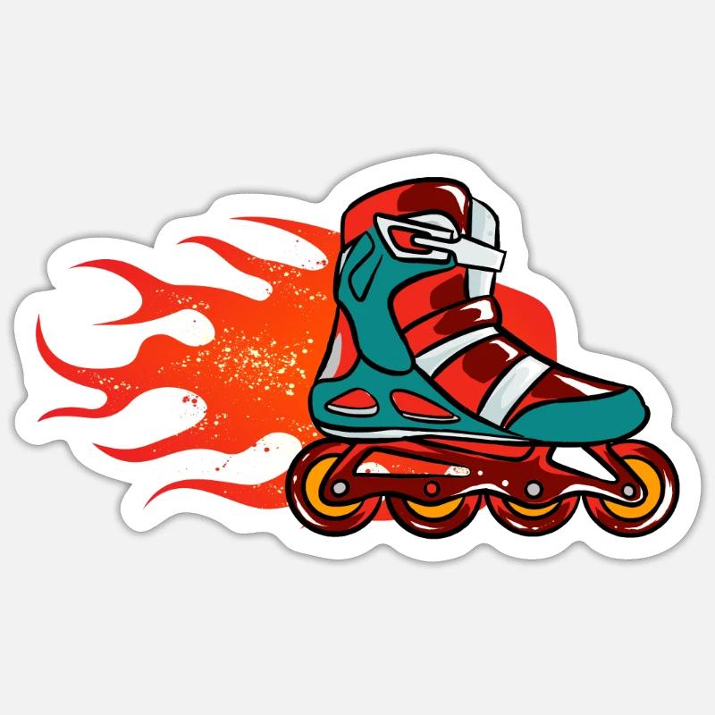 Roller Skating, Rollschuh Motiv, Mädchen, Kinder - Sticker Größe S (10 x 10 cm) - Mattweiß