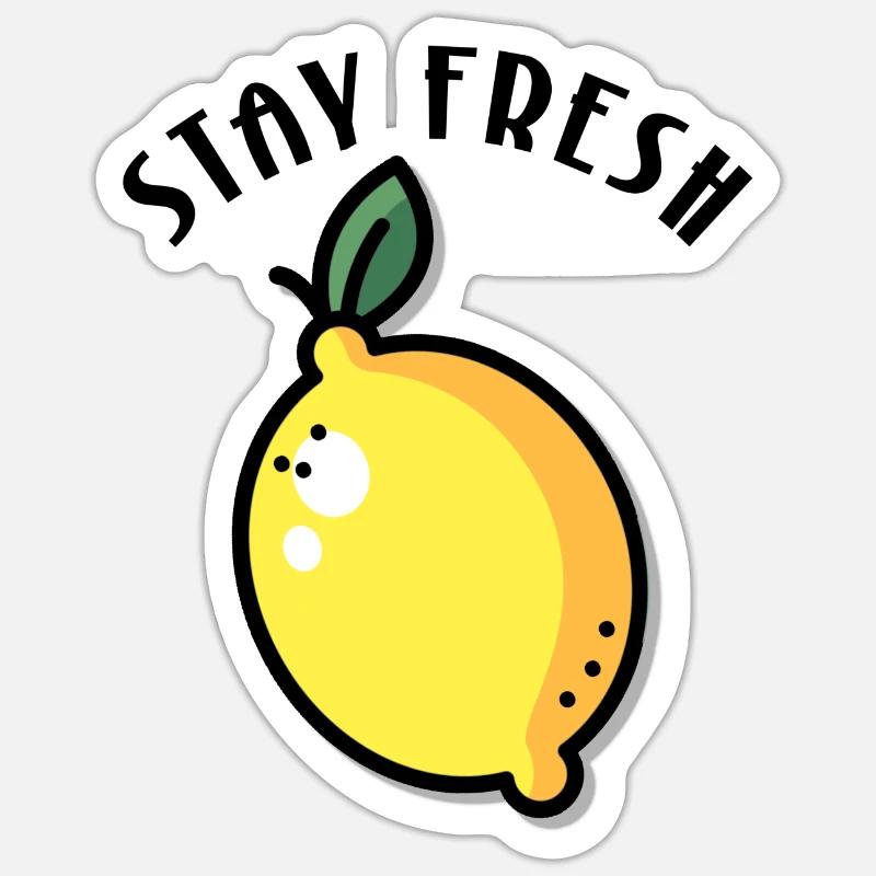 Stay Fresh citron fruit d’été Sticker taille S (10 x 10 cm)