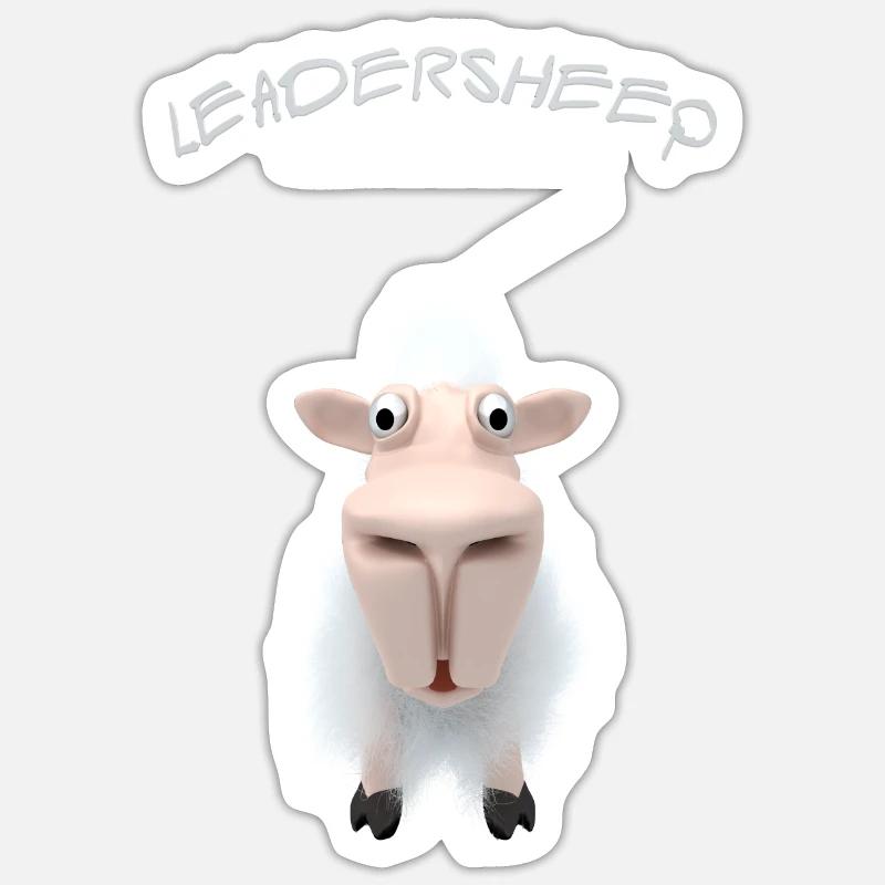 leadersheep - Sticker Größe S (10 x 10 cm) - Mattweiß