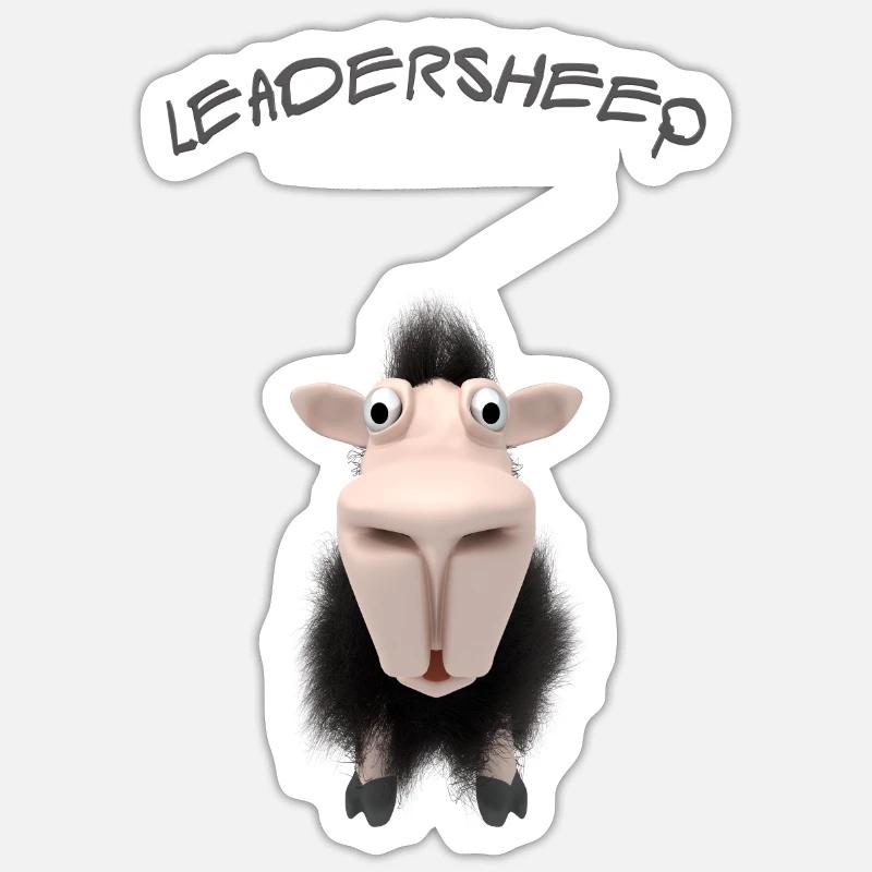 leadersheep - Sticker taille S (10 x 10 cm) - blanc mat