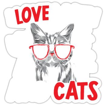 I Love Math And Cats Mathematics Teacher - Sticker size S (10 x 10 cm) - white matte - Front