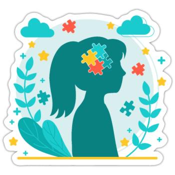 Autisme Autiste Asberger Autisme Awareness Puzzle - Sticker taille S (10 x 10 cm) - blanc mat - Devant