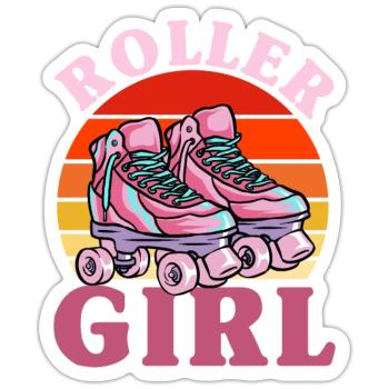Roller Skating, Roller Skate Motif, Girls, Kids - Sticker size S (10 x 10 cm) - white matte - Front