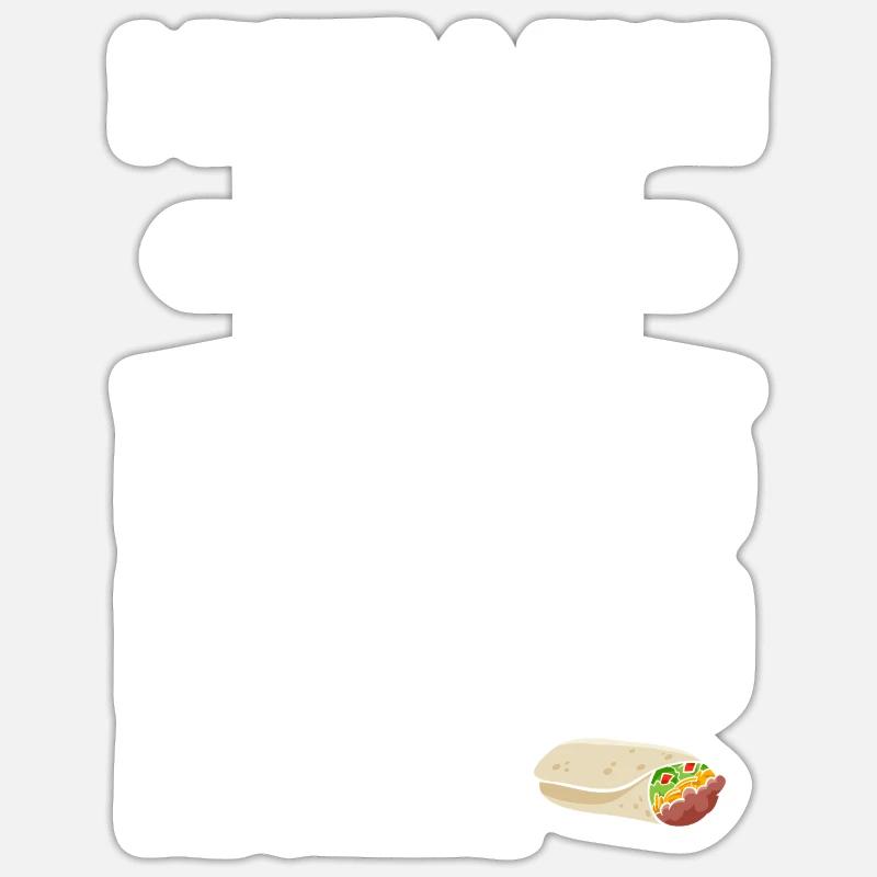 Burrito - Sticker Größe S (10 x 10 cm) - Mattweiß