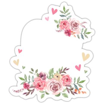 Dentiste Dentiste Hygiène dentaire Dentelle de dents Fleurs - Sticker taille S (10 x 10 cm) - blanc mat - Devant