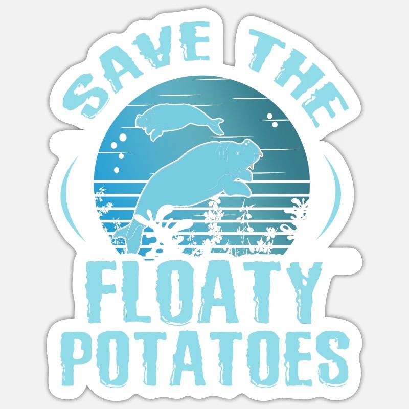 Save The Floaty Potatoes Manatee La protection des animaux Sticker taille S (10 x 10 cm)