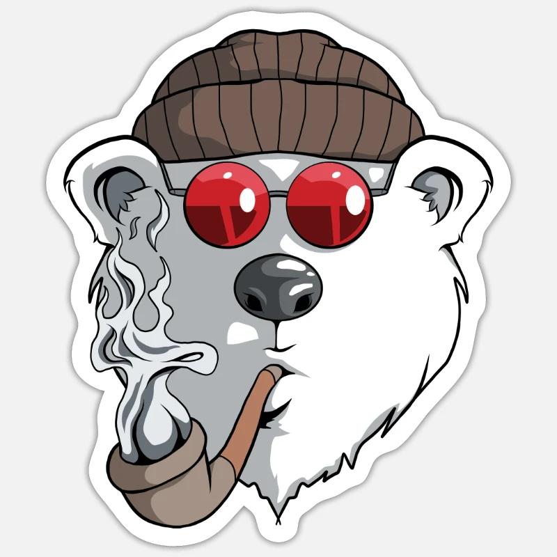 Captain Sailor Bear Comic Sticker size S (10 x 10 cm)