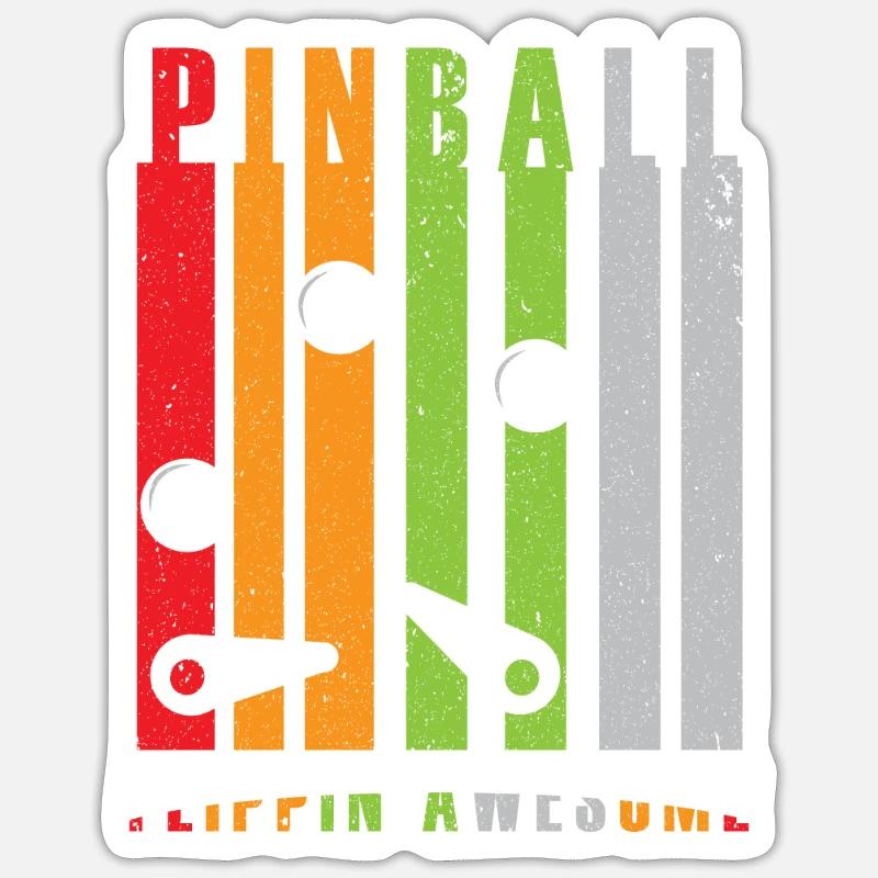 Pinball Flipper Flipperautomat Geschicklichkeit - Sticker Größe S (10 x 10 cm) - Mattweiß