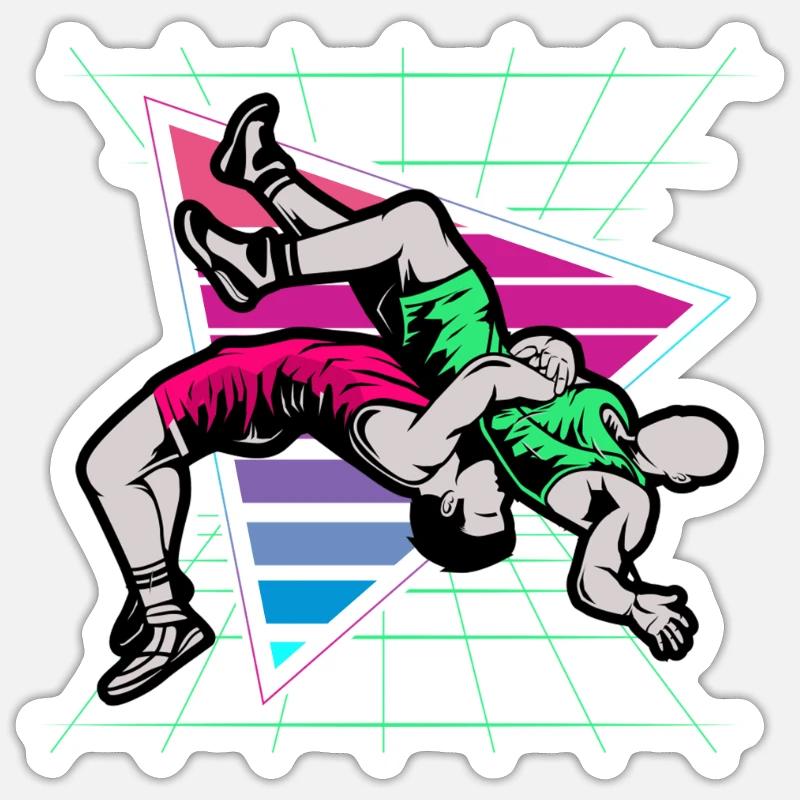 Lutte, Lutteur, 2021, Sticker taille S (10 x 10 cm)