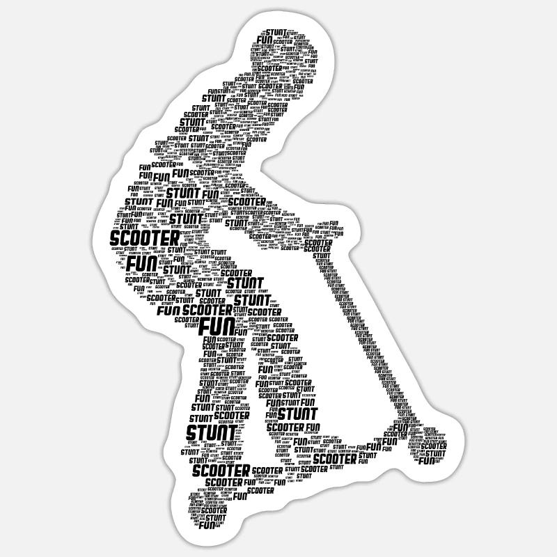 Scooter - Sticker taille S (10 x 10 cm) - blanc mat
