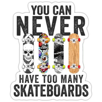 Skateboardfahrer Skater Skateboarder Skateboards - Sticker Größe S (10 x 10 cm) - Mattweiß - Vorne
