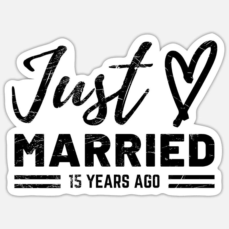 15th wedding anniversary Sticker size S (10 x 10 cm)