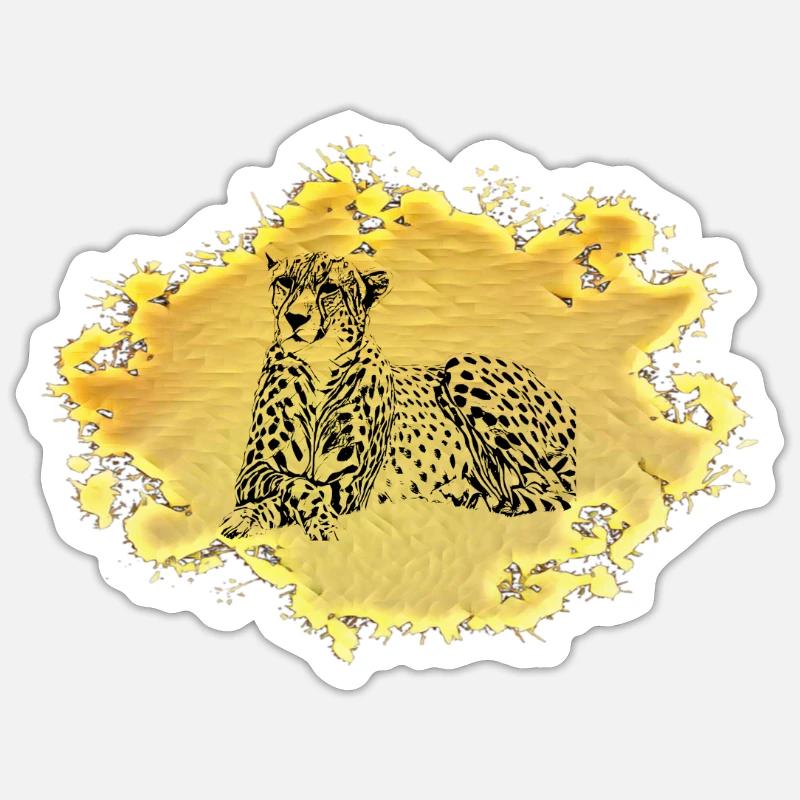 Gepard - Sticker Größe S (10 x 10 cm) - Mattweiß