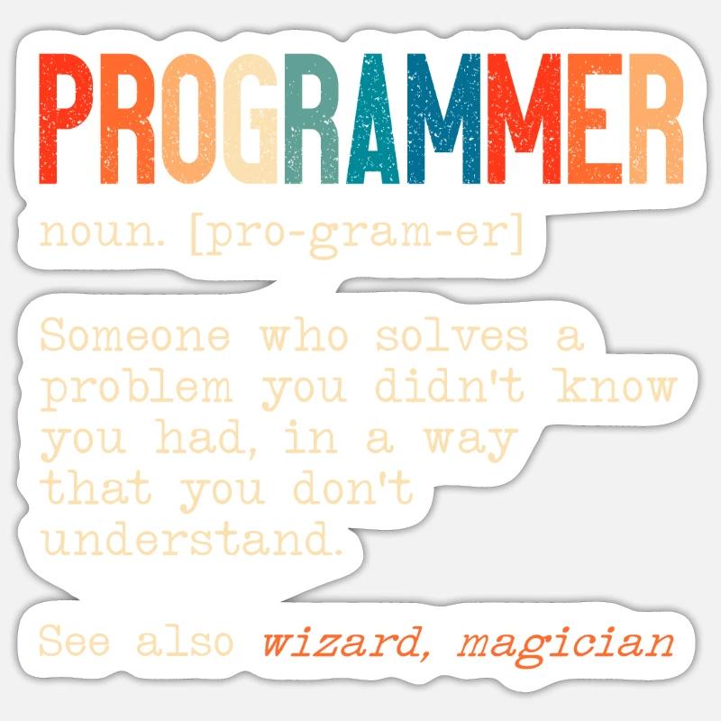 Lustige Programmierer Definition Software-Entwickler Sticker Größe S (10 x 10 cm)