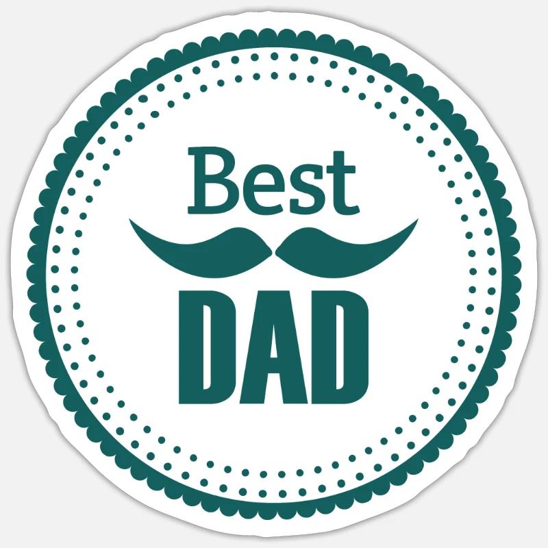 Best Dad Vater Daddy Papi Papa Dad - Sticker Größe S (10 x 10 cm) - Mattweiß