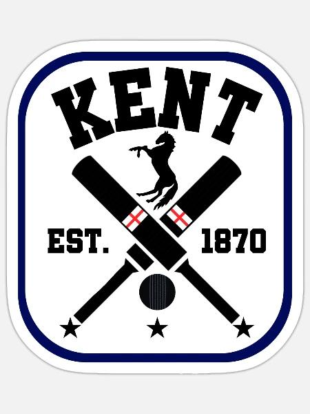 Kent County Cricket - Sticker Größe S (10 x 10 cm) - Mattweiß