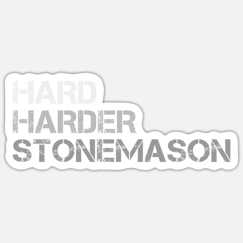 stonemason - Sticker taille S (10 x 10 cm) - blanc mat