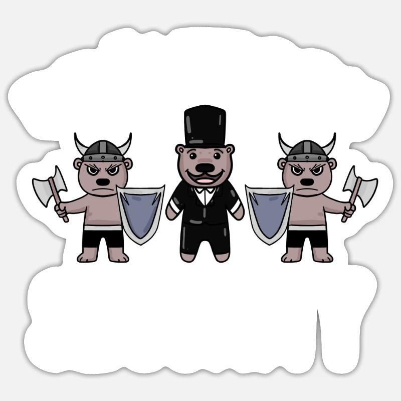 Bräutigam Security Wikinger - Sticker Größe S (10 x 10 cm) - Mattweiß