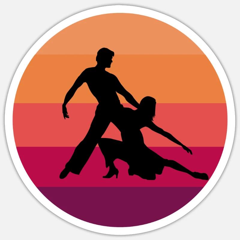 Latin danse couple Salsa Paso Doble - Sticker taille S (10 x 10 cm) - blanc mat