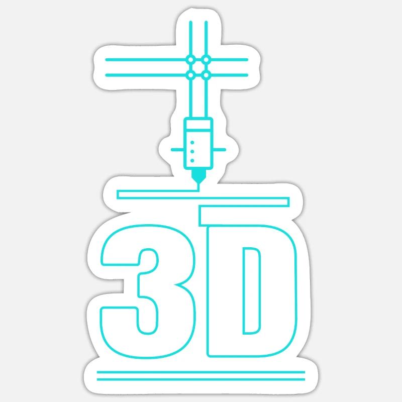 3D Printing CAD Modeling Filament 3D Printer Sticker size S (10 x 10 cm)