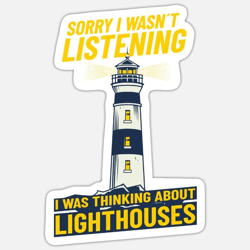 Lighthouse Seaside thinking about lighthouses - Sticker Größe S (10 x 10 cm) - Mattweiß