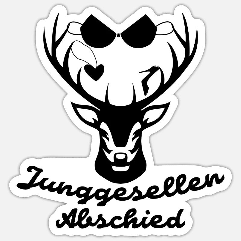 Junggesellenabschied - Sticker Größe S (10 x 10 cm) - Mattweiß
