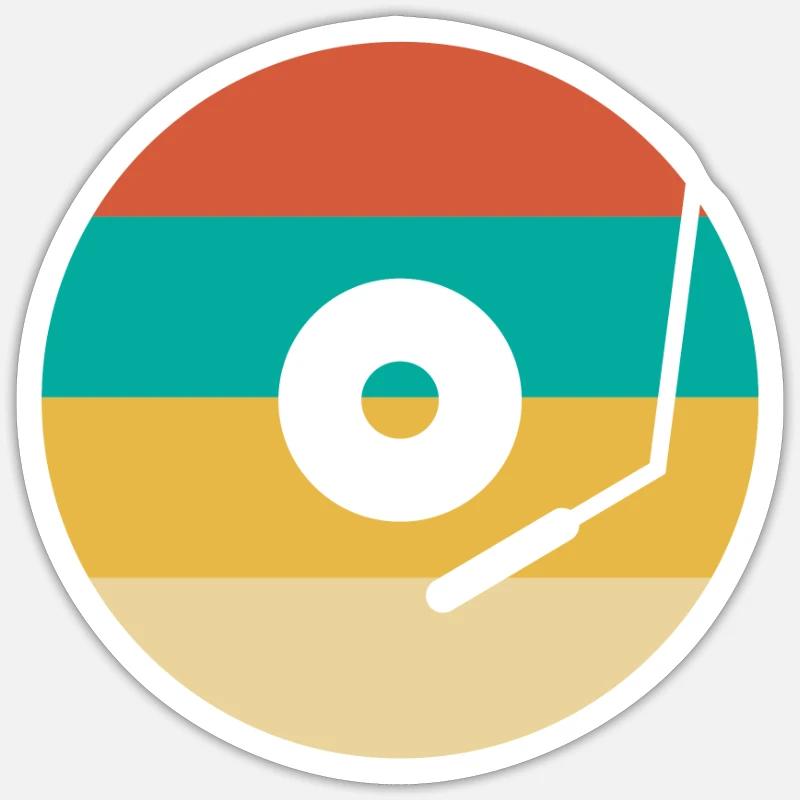 Rétro Vinyle Collectionneur de disques - Sticker taille S (10 x 10 cm) - blanc mat