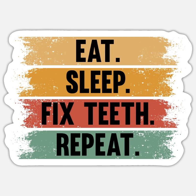Assistante dentaire dentiste - Sticker taille S (10 x 10 cm) - blanc mat