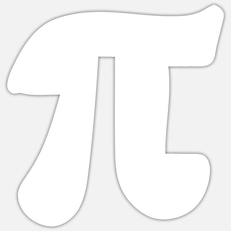 Pi signe blanc symbole - Sticker taille S (10 x 10 cm) - blanc mat