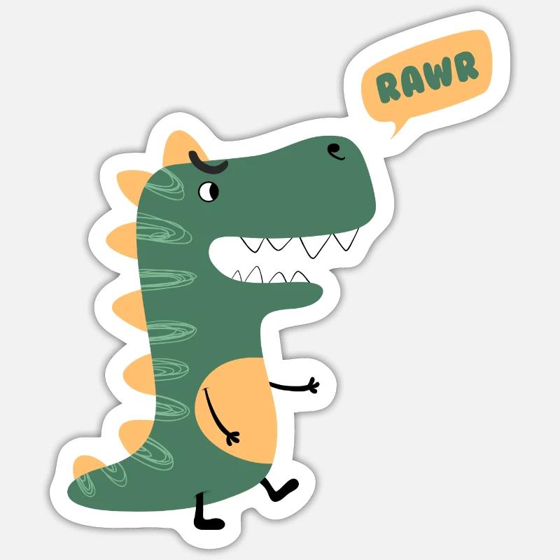 dinosaur - Sticker size S (10 x 10 cm) - white matte