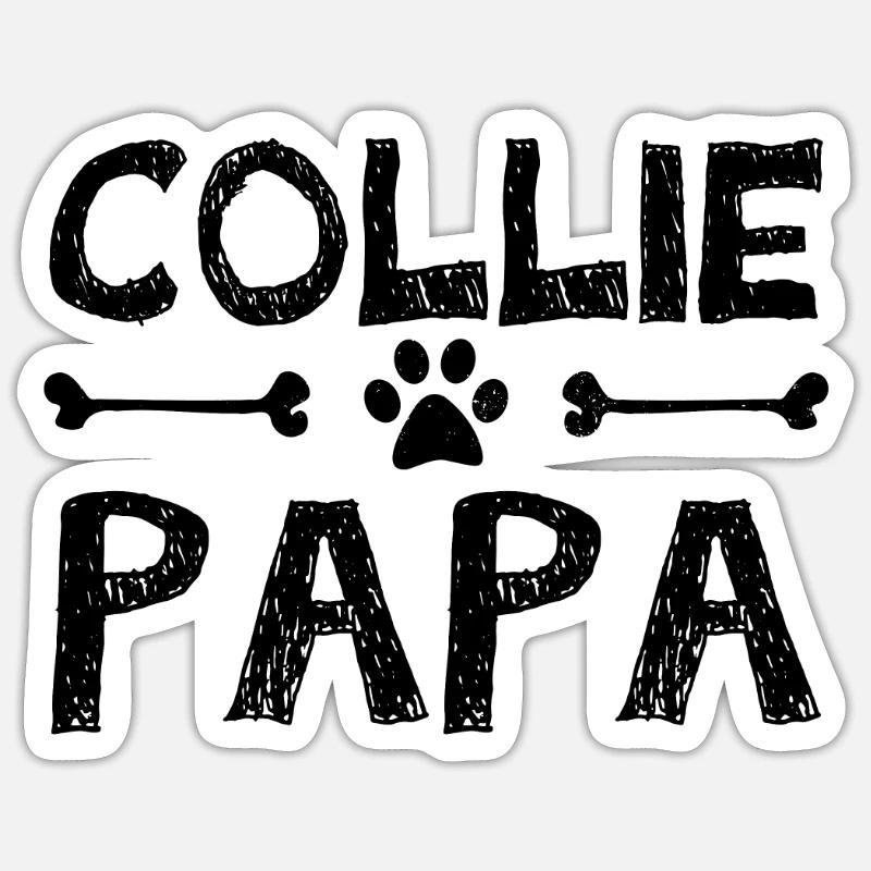 border collie dad - Sticker size S (10 x 10 cm) - white matte