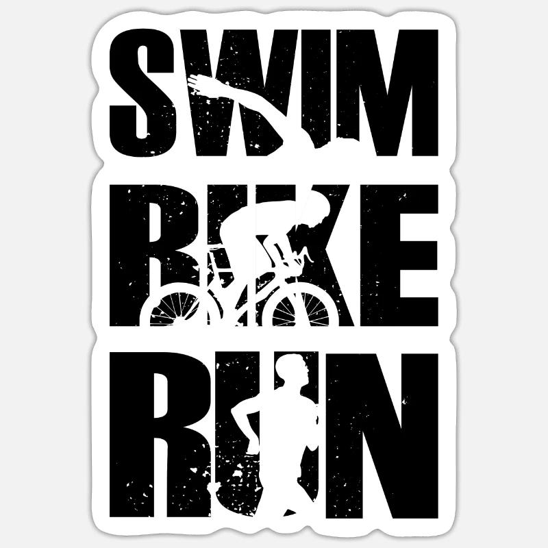 triathlon nage de course course triathlète triat Sticker taille S (10 x 10 cm)
