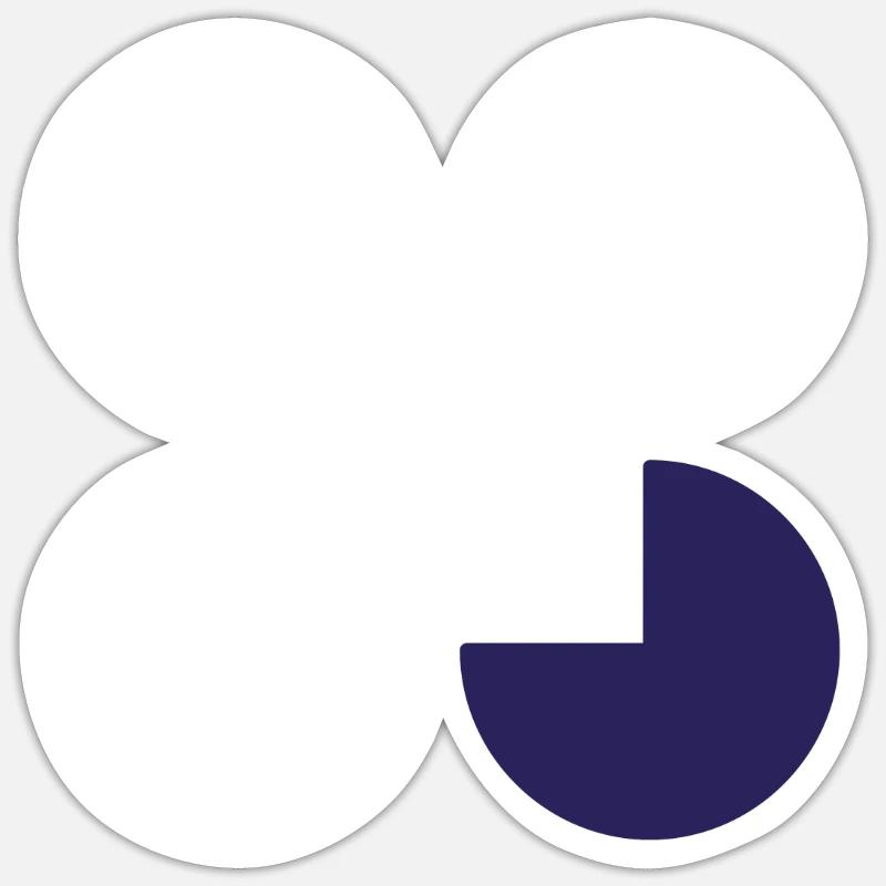 Square circle pattern - Sticker size S (10 x 10 cm) - white matte
